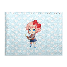 Обложка для студенческого билета с принтом Chibi Sayori в Рязани, натуральная кожа | Размер: 11*8 см; Печать на всей внешней стороне | Тематика изображения на принте: ddlc | doki doki literature club | sayori | саёри | сайори