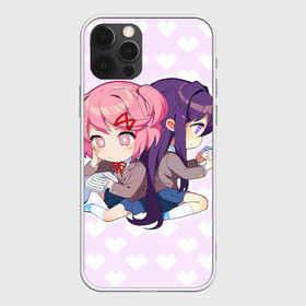 Чехол для iPhone 12 Pro с принтом Chibi Natsuki and Yuri в Рязани, силикон | область печати: задняя сторона чехла, без боковых панелей | ddlc | doki doki literature club | natsuki | yuri | натсуки | нацуки | юри