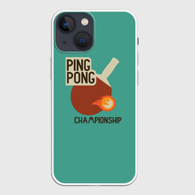 Чехол для iPhone 13 mini с принтом ping pong в Рязани,  |  | Тематика изображения на принте: ping pong | sport | tennis | настольный теннис | пинг понг | ракетка | спорт | теннис