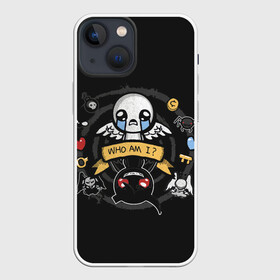 Чехол для iPhone 13 mini с принтом Who am i в Рязани,  |  | binding | game | games | hell | isaac | the binding of isaac | ад | жертвоприношение исаака | игра | игры | исаак