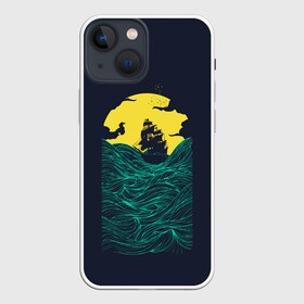 Чехол для iPhone 13 mini с принтом Window to the Sea в Рязани,  |  | akean | clouds | dawn | sailboat | sea | seagulls | ship | storm | sunset | travel | water | waves | акеан | вода | волны | закат | корабль | море | облака | парусник | путешествие | рассвет | тучи | чайки | шторм