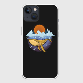 Чехол для iPhone 13 с принтом Whale in Ice в Рязани,  |  | dawn | depth | glaciers | mammal | ocean | sea | sunset | water | whale | вода | глубина | закат | кит | ледники | млекопитающее | море | океан | рассвет
