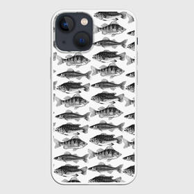 Чехол для iPhone 13 mini с принтом рыбки в Рязани,  |  | ocean | sea | киты | море | морской принт | морской фон | океан | паттерн | рыбы | текстуры