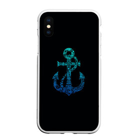 Чехол для iPhone XS Max матовый с принтом Navy. Anchor в Рязани, Силикон | Область печати: задняя сторона чехла, без боковых панелей | Тематика изображения на принте: anchor | fish | gradient | marine | mermaid | navy | ocean | octopus | sailor | sea | shark | ship | skull | treasure | whale | акула | градиент | кит | корабль | море | морской | моряк | океан | осьминог | русалка | рыба | сокровище | 