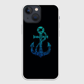 Чехол для iPhone 13 mini с принтом Navy. Anchor в Рязани,  |  | anchor | fish | gradient | marine | mermaid | navy | ocean | octopus | sailor | sea | shark | ship | skull | treasure | whale | акула | градиент | кит | корабль | море | морской | моряк | океан | осьминог | русалка | рыба | сокровище | 