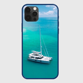 Чехол для iPhone 12 Pro с принтом ПАРУСНИК | SAILBOAT (Z) в Рязани, силикон | область печати: задняя сторона чехла, без боковых панелей | boat | sailboat | ship | ships | кораблик | кораблики | корабль | лагуна | лодка | лодочка | мореход | одинокая лодка | парус | парусник | судно | яхта | яхты