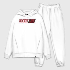 Мужской костюм хлопок OVERSIZE с принтом Hockey life   logo text в Рязани,  |  | hockey | life | sport | лого | хоккей