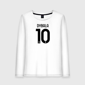 Женский лонгслив хлопок с принтом Dybala 10 номер Ювентус в Рязани, 100% хлопок |  | Тематика изображения на принте: 10 | ac milan | champions | fifa | juve | juventus | juvi | paulo dybala | soccer | uefa | дубала | лига чемпионов | номер | пауло дибала | сборная аргентины | спорт | уефа | фифа | фк | футбол | футболист | футбольный клуб | 