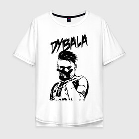 Мужская футболка хлопок Oversize с принтом DYBALA Juventus жест в Рязани, 100% хлопок | свободный крой, круглый ворот, “спинка” длиннее передней части | 10 | ac milan | champions | fifa | juve | juventus | juvi | paulo dybala | soccer | uefa | дубала | лига чемпионов | номер | пауло дибала | сборная аргентины | спорт | уефа | фифа | фк | футбол | футболист | футбольный клуб | 