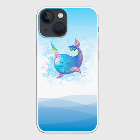 Чехол для iPhone 13 mini с принтом Дельфин единорог в Рязани,  |  | cute | dolphin | unicorn | два дельфина | дельфин | дельфин в море | дельфинами | единорог | милый | мир | подводный