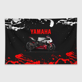 Флаг-баннер с принтом YAMAHA [004] в Рязани, 100% полиэстер | размер 67 х 109 см, плотность ткани — 95 г/м2; по краям флага есть четыре люверса для крепления | Тематика изображения на принте: moto | yamaha | мотоцикл | ямана | ямаха