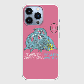 Чехол для iPhone 13 Pro с принтом 21 pilots scaled and icy dragon в Рязани,  |  | album | alternative | dragon | josh dun | music | rock | sai | scaled and icy | singer | star | twenty one pilots | tyler joseph | weapon | альбом | альтернативная | двадцать один пилот | джош дан | дракон | звезда | музыка | оружие | певец | рок | сай | 