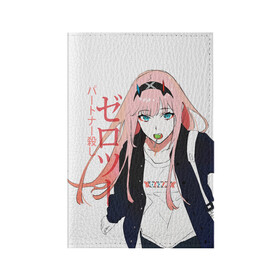 Обложка для паспорта матовая кожа с принтом Zero Two, Darling in the Franx в Рязани, натуральная матовая кожа | размер 19,3 х 13,7 см; прозрачные пластиковые крепления | 02 | anime girl | darling in the franxx | zero two | аниме | дарлинг во франксе | девушка с розовыми волосами | манга | милый во франксе | ноль два | розовые волосы | тян