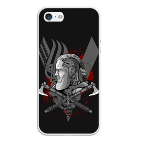 Чехол для iPhone 5/5S матовый с принтом Vikings Art в Рязани, Силикон | Область печати: задняя сторона чехла, без боковых панелей | Тематика изображения на принте: viking | vikings | альфред великий | аслауг | викинг | викинги | конунг | лагерта | один | рагнар лодброк | сериал | сериалы | харальд