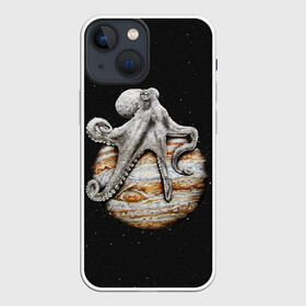 Чехол для iPhone 13 mini с принтом Planetary Octopus в Рязани,  |  | galaxy | jupiter | octopus | planet | space | stars | stellar | sun | system | галактика | звездная | звезды | космос | осьминог | планета | система | солнце | юпитер