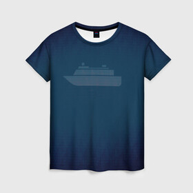 Женская футболка 3D с принтом Яхта в Рязани, 100% полиэфир ( синтетическое хлопкоподобное полотно) | прямой крой, круглый вырез горловины, длина до линии бедер | корабль | море | морское | судно | яхта | яхты