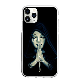 Чехол для iPhone 11 Pro матовый с принтом Монашка с крестом в Рязани, Силикон |  | анархия | крест | крест и монашка | крест череп | крестик | манархия | манашка | молитва | молится | монашка | монашка и крест | монашка с крестиком | монашка с крестом | монашки | с крестом | череп