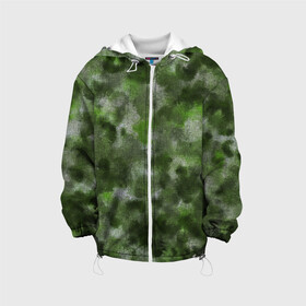 Детская куртка 3D с принтом Canvas Green Camo в Рязани, 100% полиэстер | застежка — молния, подол и капюшон оформлены резинкой с фиксаторами, по бокам — два кармана без застежек, один потайной карман на груди, плотность верхнего слоя — 90 г/м2; плотность флисового подклада — 260 г/м2 | abstraction | camouflage | canvas | green | камуфляж