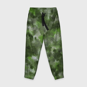 Детские брюки 3D с принтом Canvas Green Camo в Рязани, 100% полиэстер | манжеты по низу, эластичный пояс регулируется шнурком, по бокам два кармана без застежек, внутренняя часть кармана из мелкой сетки | abstraction | camouflage | canvas | green | камуфляж