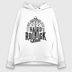 Женское худи Oversize хлопок с принтом HARD ROCK в Рязани, френч-терри — 70% хлопок, 30% полиэстер. Мягкий теплый начес внутри —100% хлопок | боковые карманы, эластичные манжеты и нижняя кромка, капюшон на магнитной кнопке | hard | heavy | metal | music | rock | гитара | музыка | рок | тяжелый