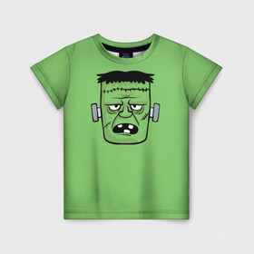 Детская футболка 3D с принтом Зеленый Франкенштейн в Рязани, 100% гипоаллергенный полиэфир | прямой крой, круглый вырез горловины, длина до линии бедер, чуть спущенное плечо, ткань немного тянется | зеленый | монстр | фильмы | франкенштейн | чудовище | шрек