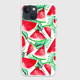Чехол для iPhone 13 с принтом Арбузное настроение в Рязани,  |  | арбуз | арт | графика | лето | фрукты | ягоды