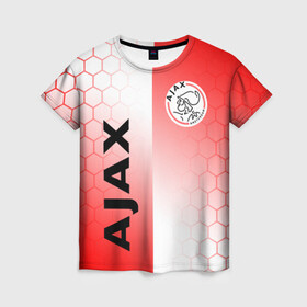 Женская футболка 3D с принтом FC AJAX AMSTERDAM ФК АЯКС в Рязани, 100% полиэфир ( синтетическое хлопкоподобное полотно) | прямой крой, круглый вырез горловины, длина до линии бедер | ajax amsterdam | fifa | football | football club. | sport | uefa | английская премьер лига | аякс амстердам | лига финал | матч | спорт | уефа | финал | фифа | футбол | футбольный клуб