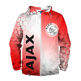 Мужская ветровка 3D с принтом FC AJAX AMSTERDAM / ФК АЯКС в Рязани, 100% полиэстер | подол и капюшон оформлены резинкой с фиксаторами, два кармана без застежек по бокам, один потайной карман на груди | Тематика изображения на принте: ajax amsterdam | fifa | football | football club. | sport | uefa | английская премьер лига | аякс амстердам | лига финал | матч | спорт | уефа | финал | фифа | футбол | футбольный клуб