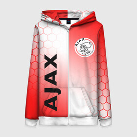 Женская толстовка 3D на молнии с принтом FC AJAX AMSTERDAM / ФК АЯКС в Рязани, 100% полиэстер | длина до линии бедра, манжеты и пояс оформлены мягкой тканевой резинкой, двухслойный капюшон со шнурком для регулировки, спереди молния, по бокам два кармана | ajax amsterdam | fifa | football | football club. | sport | uefa | английская премьер лига | аякс амстердам | лига финал | матч | спорт | уефа | финал | фифа | футбол | футбольный клуб