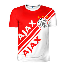 Мужская футболка 3D спортивная с принтом FC AJAX AMSTERDAM ФК АЯКС в Рязани, 100% полиэстер с улучшенными характеристиками | приталенный силуэт, круглая горловина, широкие плечи, сужается к линии бедра | ajax amsterdam | fifa | football | football club. | sport | uefa | английская премьер лига | аякс амстердам | лига финал | матч | спорт | уефа | финал | фифа | футбол | футбольный клуб