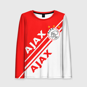 Женский лонгслив 3D с принтом FC AJAX AMSTERDAM / ФК АЯКС в Рязани, 100% полиэстер | длинные рукава, круглый вырез горловины, полуприлегающий силуэт | ajax amsterdam | fifa | football | football club. | sport | uefa | английская премьер лига | аякс амстердам | лига финал | матч | спорт | уефа | финал | фифа | футбол | футбольный клуб