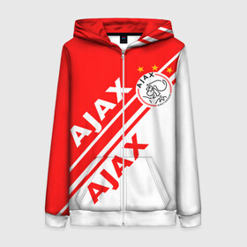 Женская толстовка 3D на молнии с принтом FC AJAX AMSTERDAM / ФК АЯКС в Рязани, 100% полиэстер | длина до линии бедра, манжеты и пояс оформлены мягкой тканевой резинкой, двухслойный капюшон со шнурком для регулировки, спереди молния, по бокам два кармана | ajax amsterdam | fifa | football | football club. | sport | uefa | английская премьер лига | аякс амстердам | лига финал | матч | спорт | уефа | финал | фифа | футбол | футбольный клуб