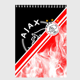 Скетчбук с принтом FC AJAX AMSTERDAM / ФК АЯКС в Рязани, 100% бумага
 | 48 листов, плотность листов — 100 г/м2, плотность картонной обложки — 250 г/м2. Листы скреплены сверху удобной пружинной спиралью | ajax amsterdam | fifa | football | football club. | sport | uefa | английская премьер лига | аякс амстердам | лига финал | матч | спорт | уефа | финал | фифа | футбол | футбольный клуб