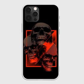 Чехол для iPhone 12 Pro Max с принтом Skulls | Черепа в Рязани, Силикон |  | bones | dark | darkness | dead | death | head | human | red | skull | skulls | голова | кости | красный | мертвец | мертвый | темнота | темный | тьма | человек | череп | черепа