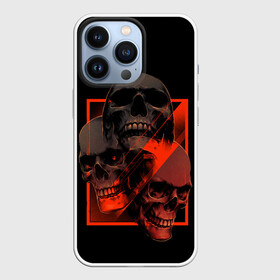 Чехол для iPhone 13 Pro с принтом Skulls | Черепа в Рязани,  |  | bones | dark | darkness | dead | death | head | human | red | skull | skulls | голова | кости | красный | мертвец | мертвый | темнота | темный | тьма | человек | череп | черепа