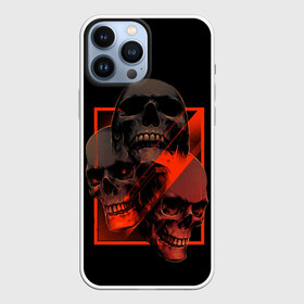 Чехол для iPhone 13 Pro Max с принтом Skulls | Черепа в Рязани,  |  | bones | dark | darkness | dead | death | head | human | red | skull | skulls | голова | кости | красный | мертвец | мертвый | темнота | темный | тьма | человек | череп | черепа