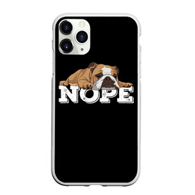 Чехол для iPhone 11 Pro матовый с принтом Ленивый Бульдог в Рязани, Силикон |  | animals | bulldog | dog | english | lazy | meme | memes | nope | английский | бульдог | дог | животные | ленивый | мем | нет | пес | собака