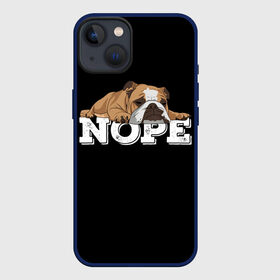 Чехол для iPhone 13 с принтом Ленивый Бульдог в Рязани,  |  | animals | bulldog | dog | english | lazy | meme | memes | nope | английский | бульдог | дог | животные | ленивый | мем | нет | пес | собака