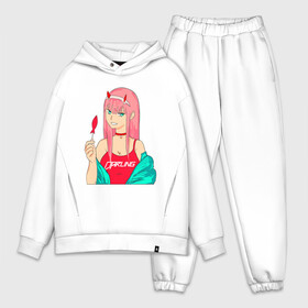 Мужской костюм хлопок OVERSIZE с принтом Zero Two Art в Рязани,  |  | anime | art | chan | darling in france | pilot | zero two | аниме | арт | милый во франксе | ноль два | пилот | тян