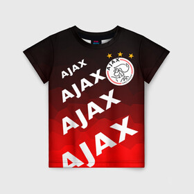 Детская футболка 3D с принтом FC AJAX AMSTERDAM / ФК АЯКС в Рязани, 100% гипоаллергенный полиэфир | прямой крой, круглый вырез горловины, длина до линии бедер, чуть спущенное плечо, ткань немного тянется | ajax amsterdam | fifa | football | football club. | sport | uefa | английская премьер лига | аякс амстердам | лига финал | матч | спорт | уефа | финал | фифа | футбол | футбольный клуб