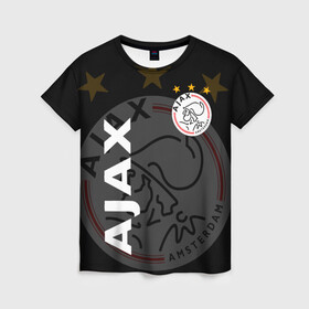 Женская футболка 3D с принтом FC AJAX AMSTERDAM / ФК АЯКС в Рязани, 100% полиэфир ( синтетическое хлопкоподобное полотно) | прямой крой, круглый вырез горловины, длина до линии бедер | ajax amsterdam | fifa | football | football club. | sport | uefa | английская премьер лига | аякс амстердам | лига финал | матч | спорт | уефа | финал | фифа | футбол | футбольный клуб