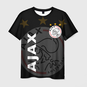 Мужская футболка 3D с принтом FC AJAX AMSTERDAM / ФК АЯКС в Рязани, 100% полиэфир | прямой крой, круглый вырез горловины, длина до линии бедер | Тематика изображения на принте: ajax amsterdam | fifa | football | football club. | sport | uefa | английская премьер лига | аякс амстердам | лига финал | матч | спорт | уефа | финал | фифа | футбол | футбольный клуб