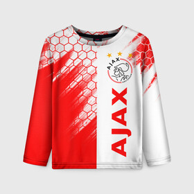 Детский лонгслив 3D с принтом FC AJAX AMSTERDAM / ФК АЯКС в Рязани, 100% полиэстер | длинные рукава, круглый вырез горловины, полуприлегающий силуэт
 | ajax amsterdam | fifa | football | football club. | sport | uefa | английская премьер лига | аякс амстердам | лига финал | матч | спорт | уефа | финал | фифа | футбол | футбольный клуб