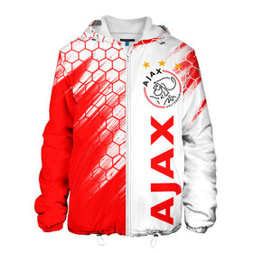 Мужская куртка 3D с принтом FC AJAX AMSTERDAM / ФК АЯКС в Рязани, ткань верха — 100% полиэстер, подклад — флис | прямой крой, подол и капюшон оформлены резинкой с фиксаторами, два кармана без застежек по бокам, один большой потайной карман на груди. Карман на груди застегивается на липучку | Тематика изображения на принте: ajax amsterdam | fifa | football | football club. | sport | uefa | английская премьер лига | аякс амстердам | лига финал | матч | спорт | уефа | финал | фифа | футбол | футбольный клуб