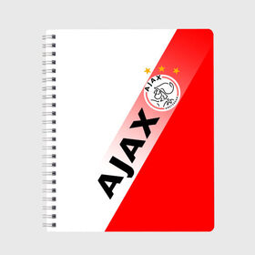 Тетрадь с принтом FC AJAX AMSTERDAM / ФК АЯКС в Рязани, 100% бумага | 48 листов, плотность листов — 60 г/м2, плотность картонной обложки — 250 г/м2. Листы скреплены сбоку удобной пружинной спиралью. Уголки страниц и обложки скругленные. Цвет линий — светло-серый
 | ajax amsterdam | fifa | football | football club. | sport | uefa | английская премьер лига | аякс амстердам | лига финал | матч | спорт | уефа | финал | фифа | футбол | футбольный клуб