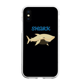 Чехол для iPhone XS Max матовый с принтом Shark в Рязани, Силикон | Область печати: задняя сторона чехла, без боковых панелей | shark | акула | морские жители | подводный мир | рыбы