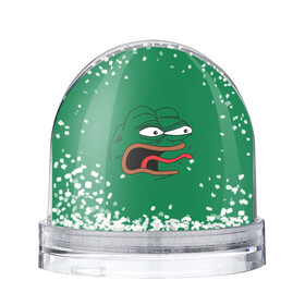 Игрушка Снежный шар с принтом Pepe skin в Рязани, Пластик | Изображение внутри шара печатается на глянцевой фотобумаге с двух сторон | kekw | mem | pepe | smile | smiles | twitch | мемы | пепе | рофлан | смайл | смайлы | твитч