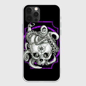 Чехол для iPhone 12 Pro Max с принтом Череп и Осьминог в Рязани, Силикон |  | beast | head | kraken | neon | octopus | skulls | star | букет | голова | животные | звезда | зверь | зубы | кости | кракен | краска | мозги | неоновый | октопус | осьминог | полосы | скелет | текстура | точки | узор | хо | цветы