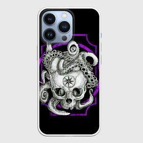 Чехол для iPhone 13 Pro с принтом Череп и Осьминог в Рязани,  |  | beast | head | kraken | neon | octopus | skulls | star | букет | голова | животные | звезда | зверь | зубы | кости | кракен | краска | мозги | неоновый | октопус | осьминог | полосы | скелет | текстура | точки | узор | хо | цветы