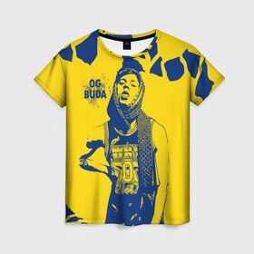 Женская футболка 3D с принтом OG Buda в Рязани, 100% полиэфир ( синтетическое хлопкоподобное полотно) | прямой крой, круглый вырез горловины, длина до линии бедер | og buda | rap | буда | григорий ляхов | музыка | ог буда | певец | русский рэп | рэп | рэпер